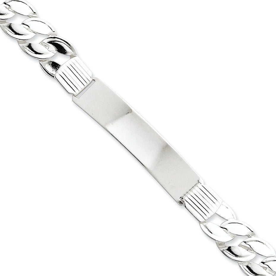 Sterling Silver ID Curb Link Bracelet 8 Inches