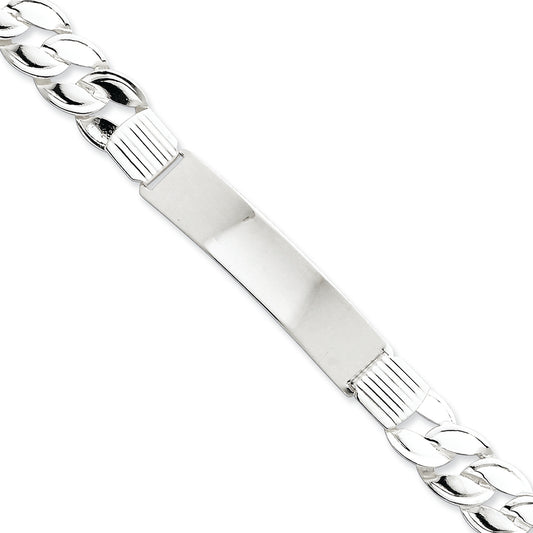 Sterling Silver ID Curb Link Bracelet 8 Inches