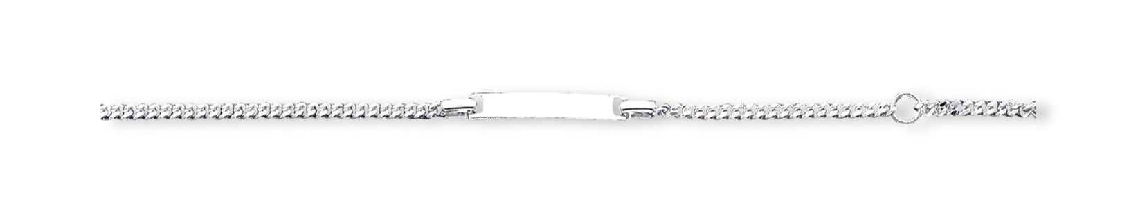 Sterling Silver Polished Engraveable Childrens ID on Curb Link Bracelet 6 Inches
