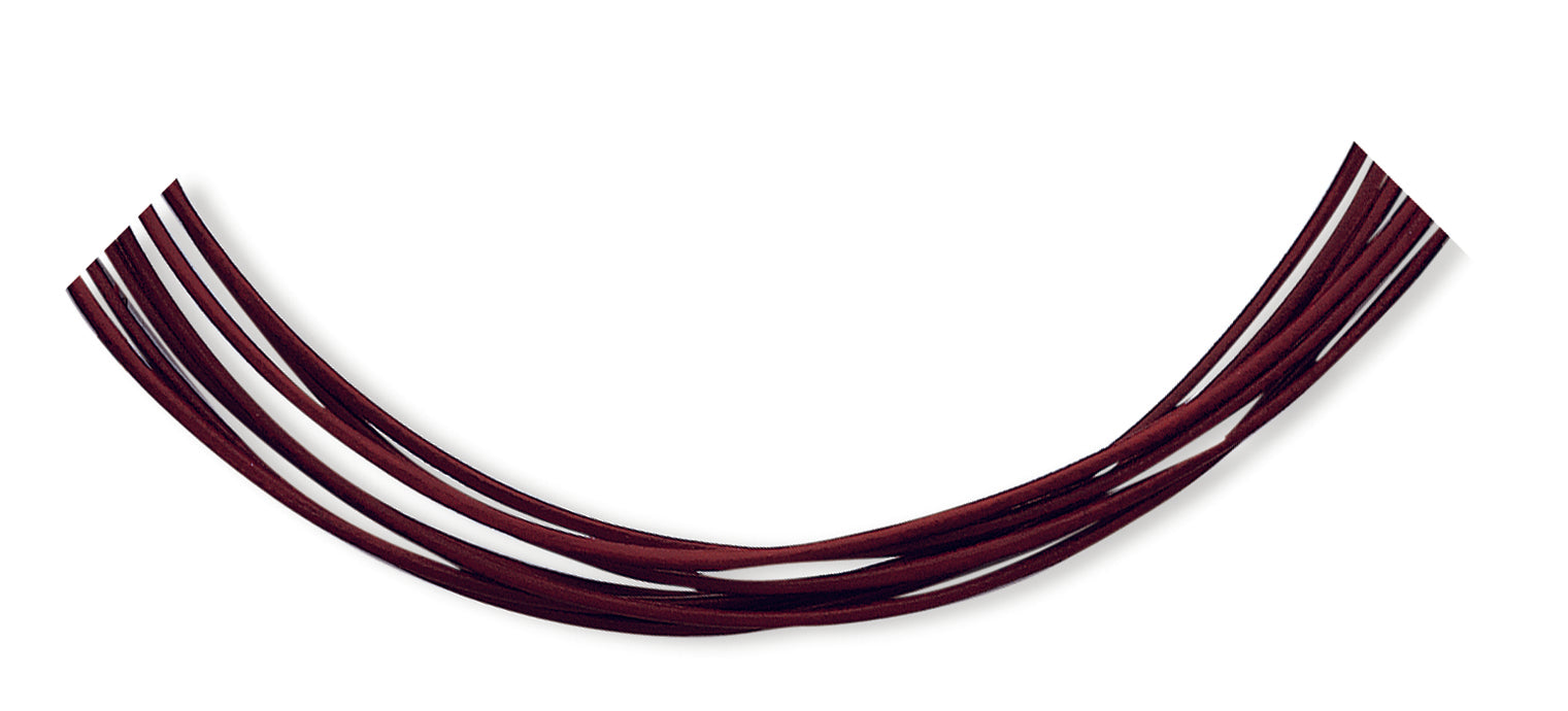Sterling Silver 16inch Burgundy Multi-Cord Leather Necklace 16 Inches