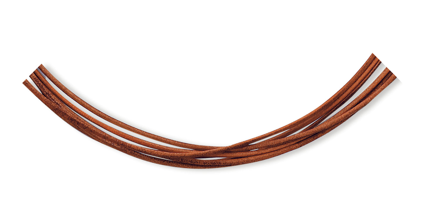 Sterling Silver 16inch Natural Multi-Cord Leather Necklace 16 Inches