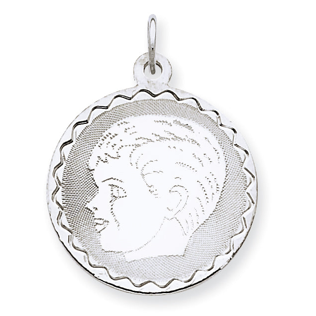Sterling Silver Engraveable Boy Disc Charm