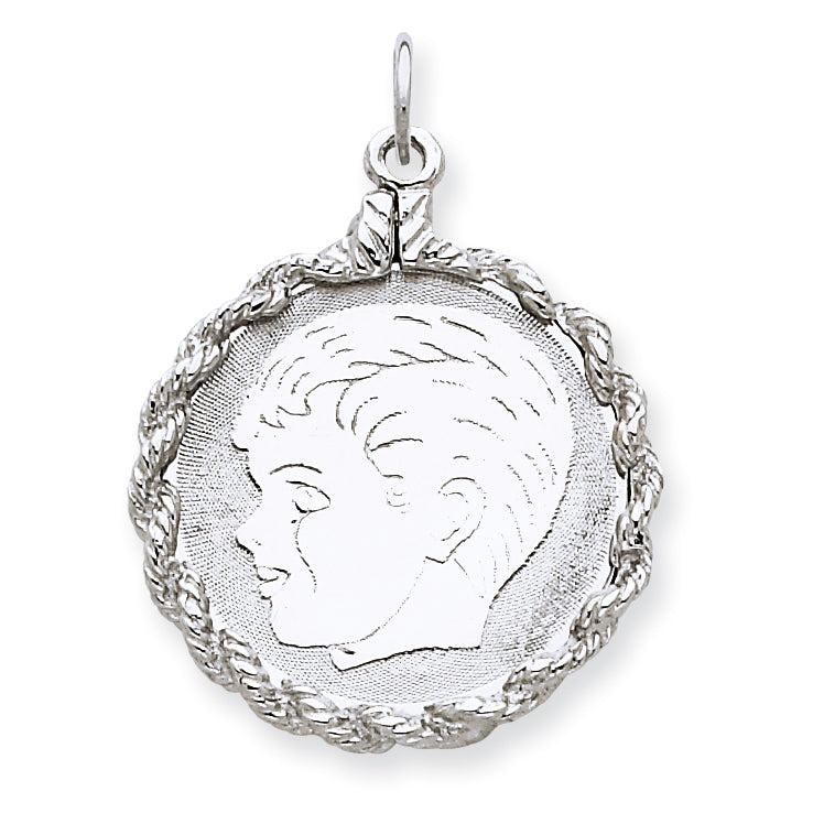 Sterling Silver Engraveable Boy Disc Charm