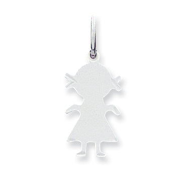 Sterling Silver Engraveable Girl Disc Charm