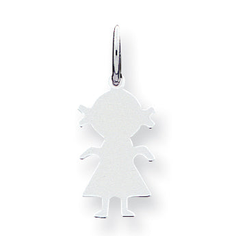 Sterling Silver Engraveable Girl Disc Charm