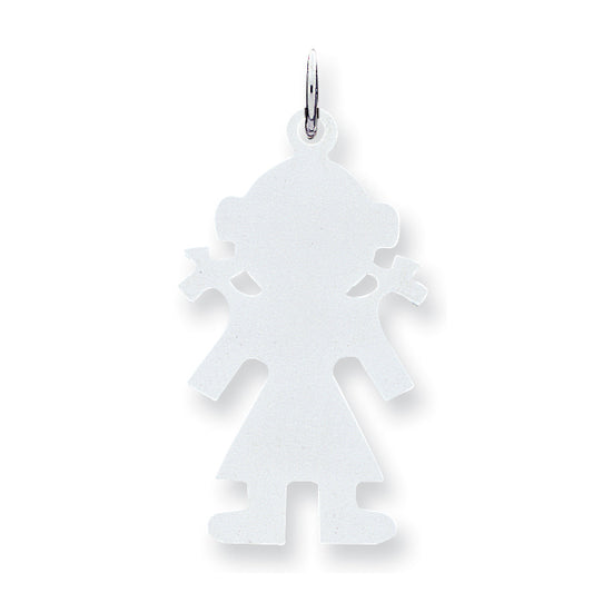 Sterling Silver Engraveable Girl Disc Charm