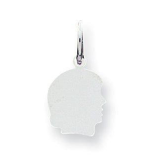 Sterling Silver Engraveable Girl Disc Charm