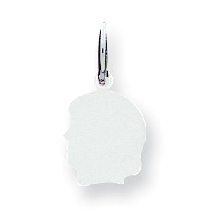 Sterling Silver Engraveable Girl Disc Charm