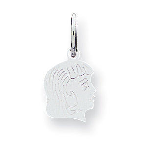 Sterling Silver Engraveable Girl Disc Charm