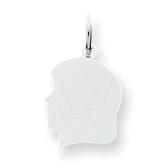 Sterling Silver Engraveable Girl Disc Charm