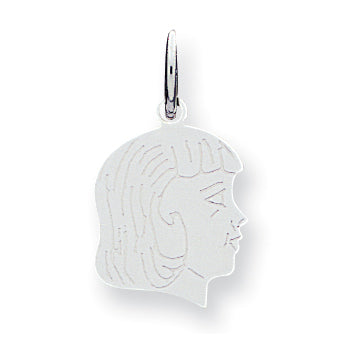 Sterling Silver Engraveable Girl Disc Charm