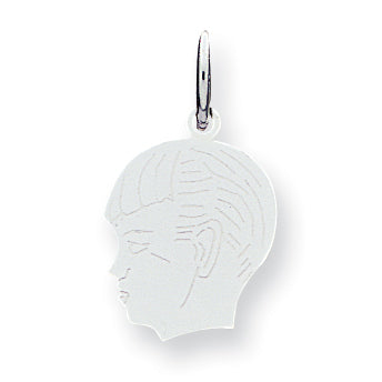 Sterling Silver Engraveable Boy Disc Charm