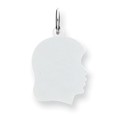 Sterling Silver Engraveable Girl Disc Charm