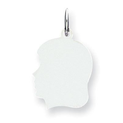 Sterling Silver Engraveable Girl Disc Charm