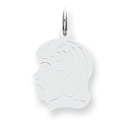 Sterling Silver Engraveable Girl Disc Charm