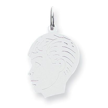 Sterling Silver Engraveable Boy Disc Charm