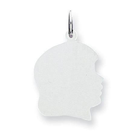 Sterling Silver Engraveable Girl Disc Charm