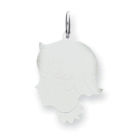 Sterling Silver Engraveable Girl Disc Charm