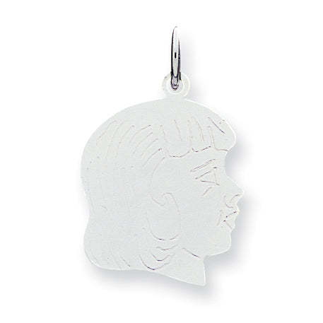 Sterling Silver Engraveable Girl Disc Charm