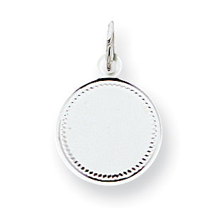 Sterling Silver Engraveable Round Disc Charm