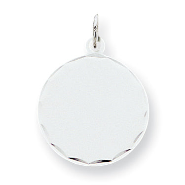 Sterling Silver Engraveable Round Disc Charm