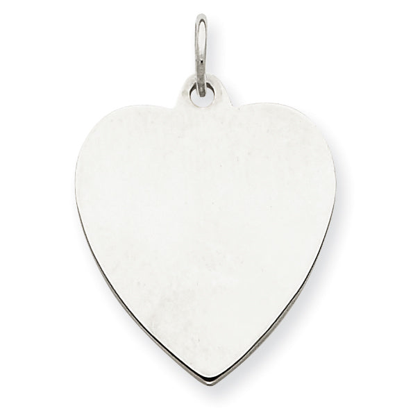 Sterling Silver Engraveable Heart Disc Charm