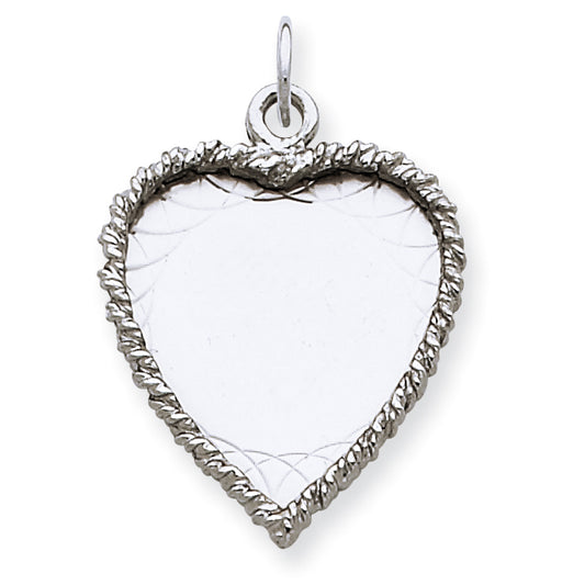 Sterling Silver Engraveable Heart Disc Charm