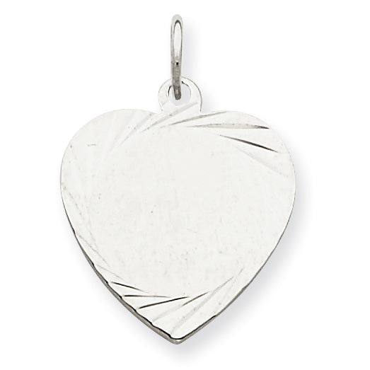 Sterling Silver Engraveable Heart Disc Charm