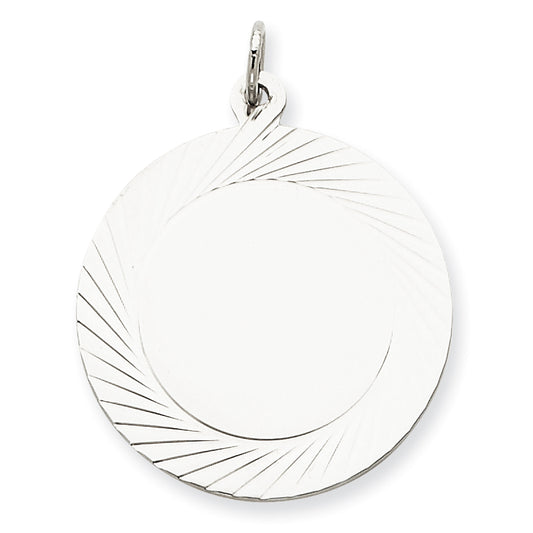 Sterling Silver Engraveable Round Disc Charm