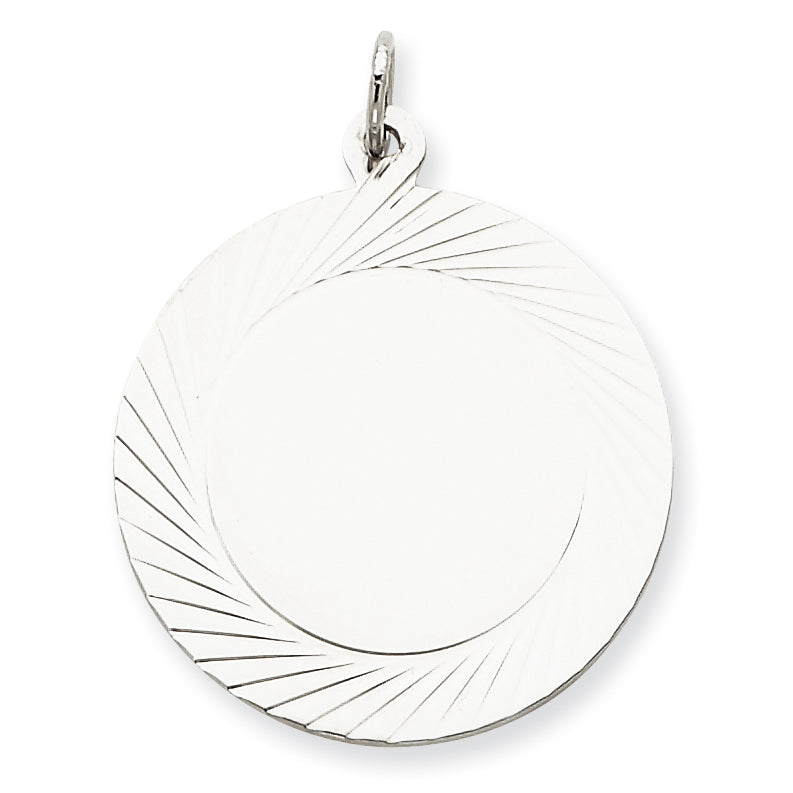 Sterling Silver Engraveable Round Disc Charm