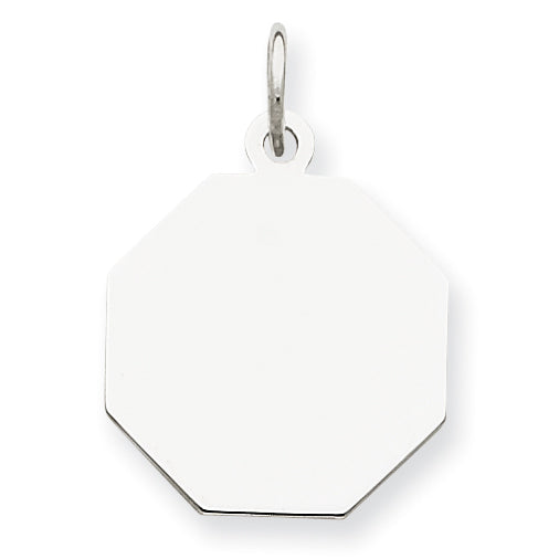 Sterling Silver Engraveable Octagon Disc Charm