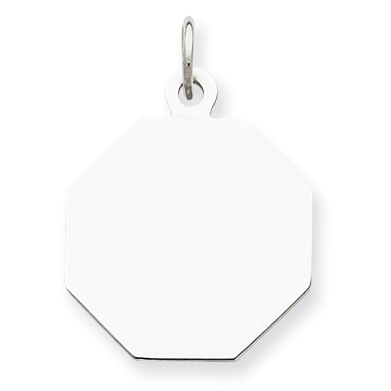 Sterling Silver Engraveable Octagon Disc Charm