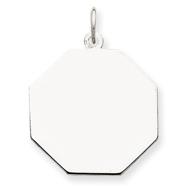 Sterling Silver Engraveable Octagon Disc Charm