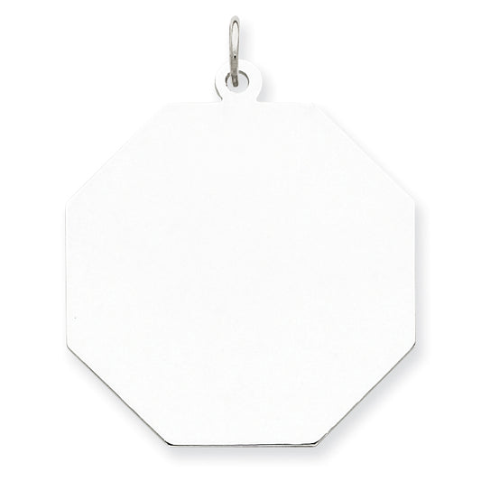 Sterling Silver Engraveable Octagon Disc Charm