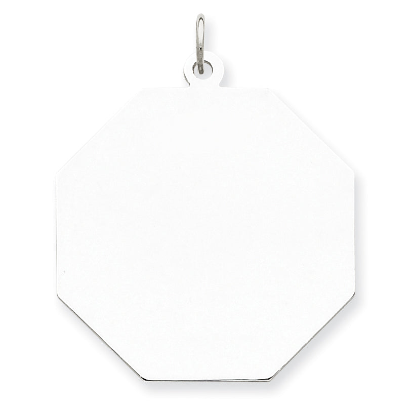 Sterling Silver Engraveable Octagon Disc Charm