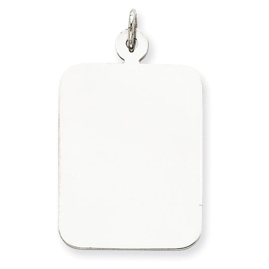 Sterling Silver Engraveable Rectangle Disc Charm