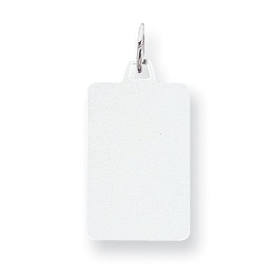 Sterling Silver Engraveable Rectangle Disc Charm