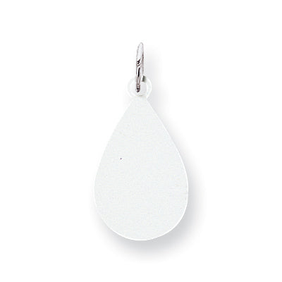 Sterling Silver Engraveable Teardrop Disc Charm
