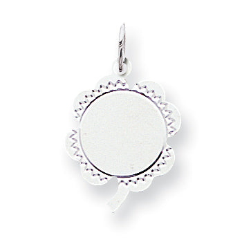 Sterling Silver Engraveable Clover Disc Charm