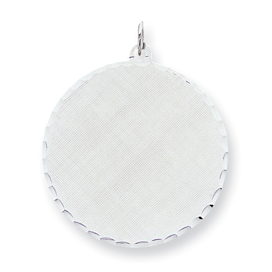 Sterling Silver Engraveable Round Patterned Disc Charm