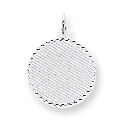 Sterling Silver Engraveable Round Patterned Disc Charm