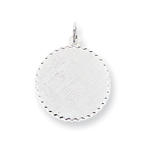 Sterling Silver Engraveable Round Patterned Disc Charm