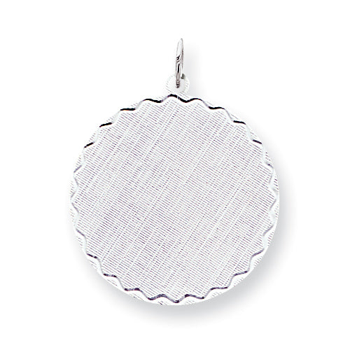 Sterling Silver Engraveable Round Patterned Disc Charm