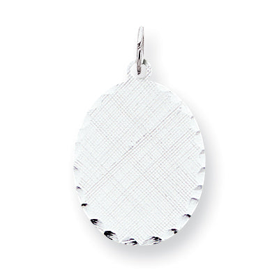 Sterling Silver Engraveable Oval Patterned Disc Charm