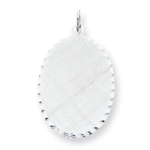 Sterling Silver Engraveable Oval Patterned Disc Charm
