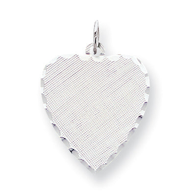 Sterling Silver Engraveable Heart Patterned Disc Charm