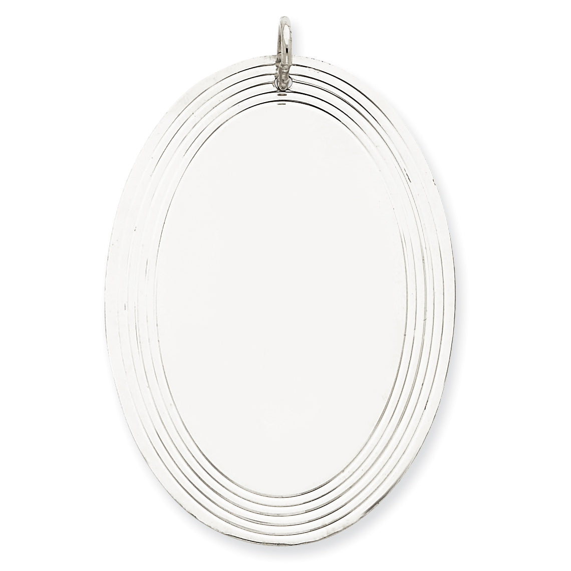 Sterling Silver Engraveable Oval Disc Charm