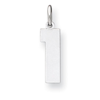 Sterling Silver Medium Polished Number 1