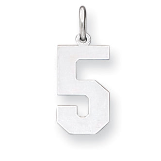 Sterling Silver Medium Polished Number 5