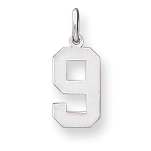 Sterling Silver Medium Polished Number 9